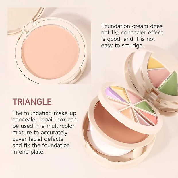 Foundation Concealer Palette with Makeup Sponges & Applicator,