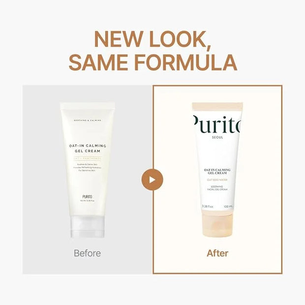 PURITO Oat In Calming Gel Cream, Oat Seed Water for Hydration & Soothing, Lightweight, Non-Sticky Moisturizer for Sensitiv...