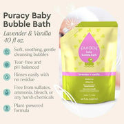 Puracy Bubble Bath for Children, Gently Scented with Real Lavender & Vanilla, 98.75% Natural Baby Bubble Bath, Plant-Based...