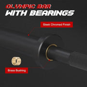 4FT Olympic Barbell Bar 47Inch Straight 2 Collars, 500Lbs Capacity 2 Inch - Product Image