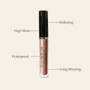 Vegan Moisturizing, Long Lasting Lip Gloss - Satin & Glitter - Allergen Free for Sensitive Skin - Neutral Brown by Dr. Lii...