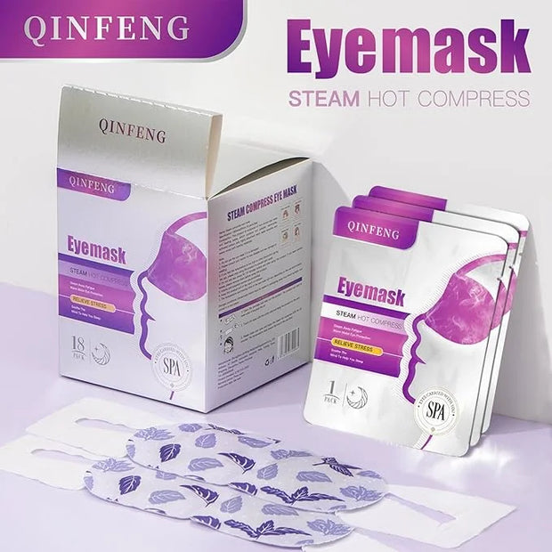 18 Packs Steam Eye Mask for Dry Eyes Self Heating Masks Cornea Care Rest Disposable SPA Warm Eye Compress Sleep Mask 30+ M...