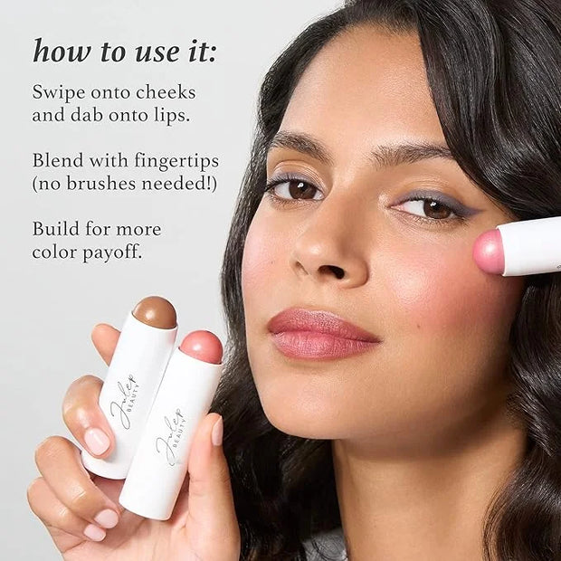 Julep Skip The Brush Cream to Powder Blush Stick - Muted Mauve - Blendable and Buildable Color - 2-in-1 Blush and Lip Make...