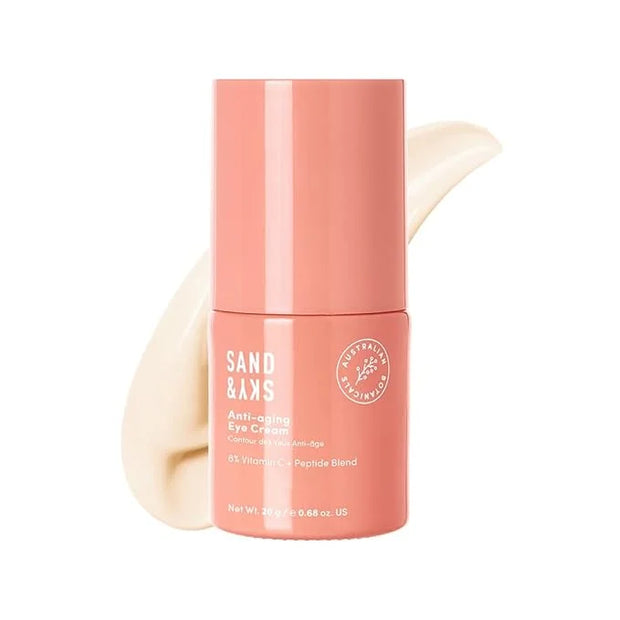 Sand & Sky Australian Essentials Anti-Aging Eye Cream with Peptides & Vitamin C - Under-Eye Brightening Formula, Reduces D...