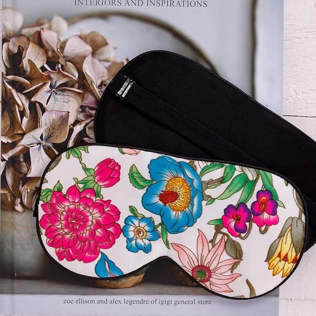 Maxfeel 100% Pure Silk Eye Mask - Sleep Eye Cover in Printed Colors (#10) - Product Image