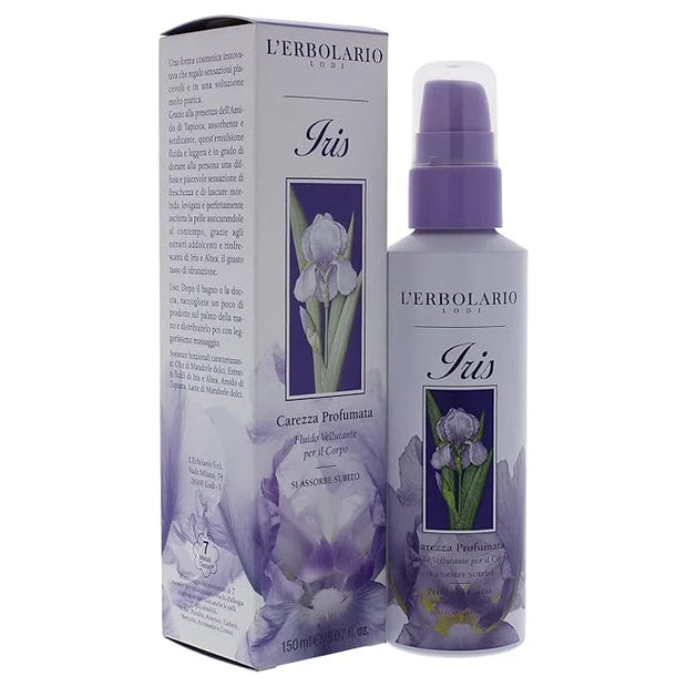 L'Erbolario Iris Perfumed Caress Smoothing Body Fluid - Body Moisturizer to Hydrate, Protect - Liquid Body Lotion for Wome...