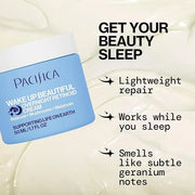 Pacifica Wake Up Beautiful Retinoid Night Cream – Overnight Anti-Aging Moisturizer with Hyaluronic Acid & Melatonin, Reduc...