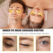 20 Pairs Lip Masks & Eye Masks, 24K Gold Gel Crystal Collagen Eye Pads, Moisturizing Lip Mask Crystal Pads, Under Eye Patc...
