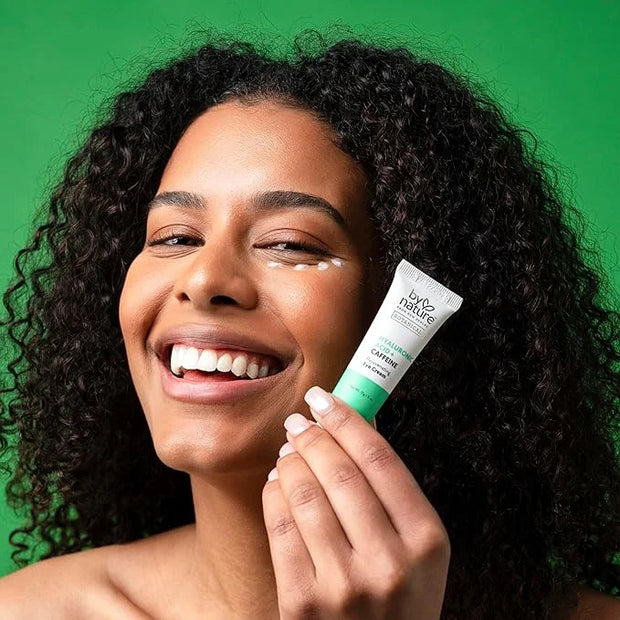 By Nature Botanicals Hyaluronic Acid & Caffeine Under Eye Cream - Firming & Refreshing Eye Cream for Dark Circles - Skinca...