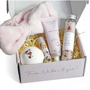 Natural Amor Handmade Spa Gifts for Women, Thank you Gift, 5pcs Gift Set for Women,Includes Bath Salt, Bath Bomb, Lip Balm...