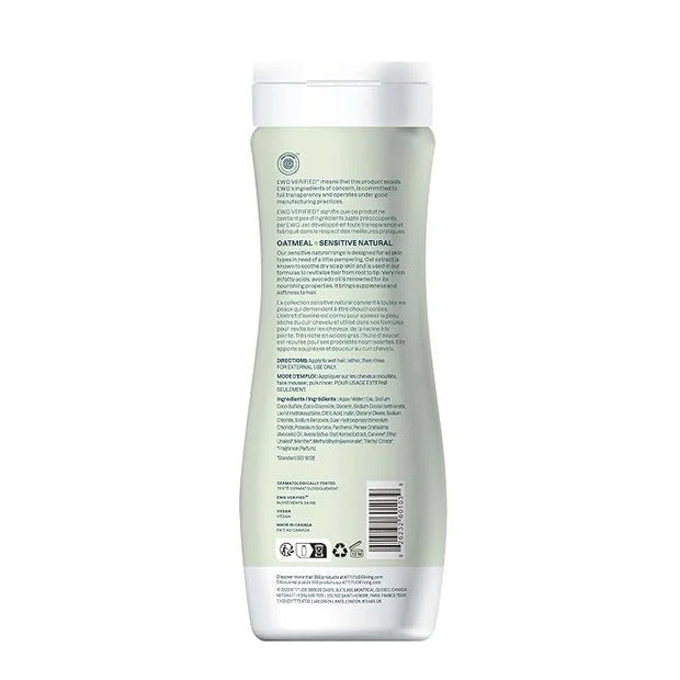 ATTITUDE Hair Shampoo for Sensitive Dry Scalp, EWG Verified, Soothing Oat, Dry and Damaged Hair, Naturally Derived Ingredi...