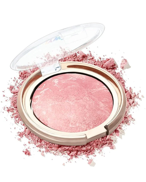 Baked Blush, Lighting Glow Marbleized Blush Powder Palette, Cruelty-Free Powder Blusher, Eyeshadow & Highlight for a Light...