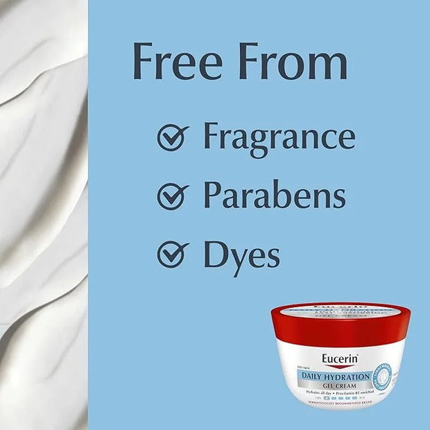 Eucerin Daily Hydration Gel Cream, Fragrance Free Body Moisturizer for Dry Skin, Enriched With Provitamin B5 and Sunflower...
