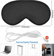 2 Pieces Silk Heated Eye Mask for Dry Eyes USB Steam Warm Compress for Puffy Eyes Adjustable Temp Sleep Eye Mask for Dry E...