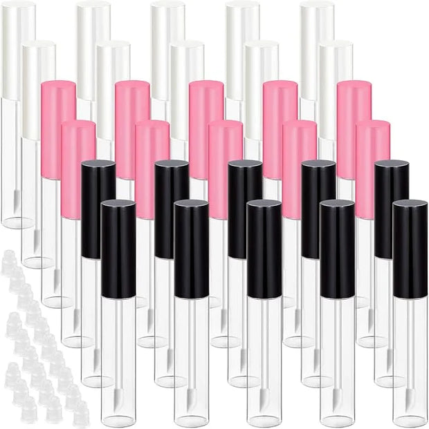 30 Piece Lip Gloss Tube 10 ml Empty Refillable Lip Balm Bottle Clear Plastic Gloss Container Reusable Lipstick Bottle with...