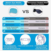 Steam Eye Mask for Travel Essentials,Unscented Sleep Mask Warm Compress for Eyes, Heated Eye Masks for Reduce Puffiness & ...