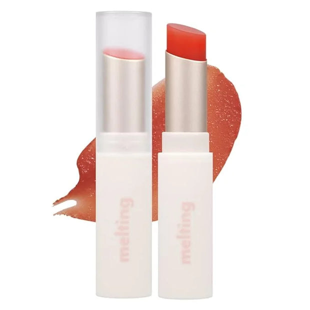 MERZY Glossy Melting Color Lip Balm – Juicy High-Pigment Lip Color with Glossy Shine – Moisturizing Vegan Lip Balm, Coral ...