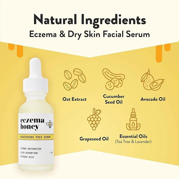 ECZEMA HONEY Multi Peptide Eye Cream & Nourishing Face Serum - Bundle for Sensitive & Dry Skin - Cruelty Free - Product Image
