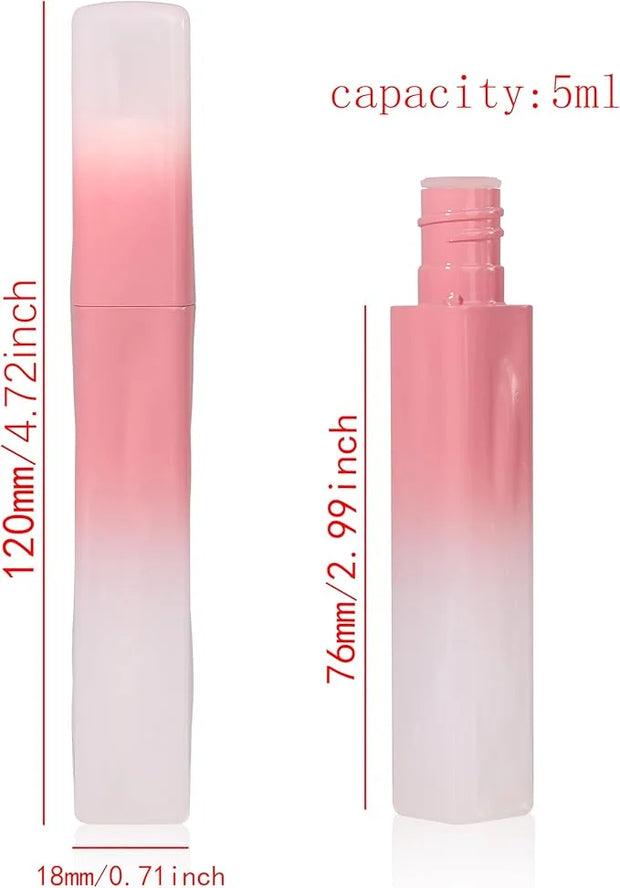 COSIDEA 15pcs 5ml Irregular rectangle empty lip gloss tubes bulk with wand unique Gradient pink lipgloss tube - Product Image