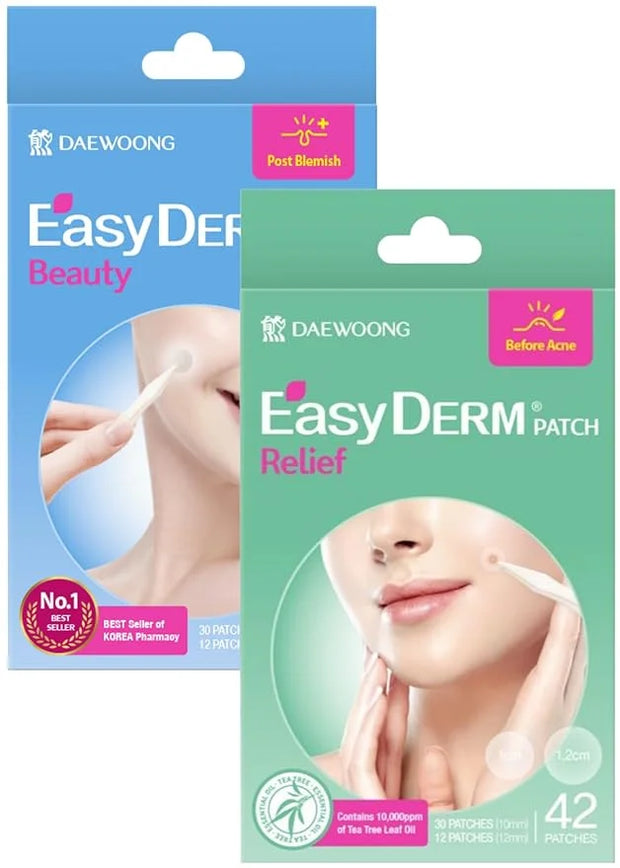 EasyDerm Pimple Patch Duo – 84 Counts | Beauty Hydrocolloid Patch(42ea) + Relief Invisible Patch(42ea) Tea Tree Oil Spot t...