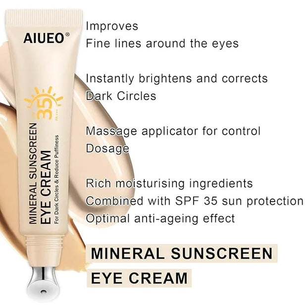 Mineral Eye Cream for Sunscreen, 3-in-1 Anti-Aging Eye Cream,Filter Phone Blue Light for Dark Circle and Fine Lines,15ML(#...