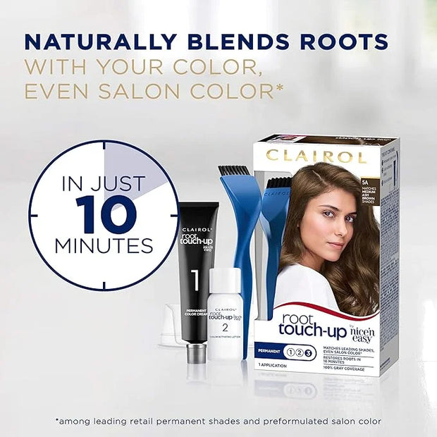 Clairol Root Touch-Up by Nice'n Easy Permanent Hair Dye, 4G Dark Golden Brown Hair Color, Pack of 4 - Product Image