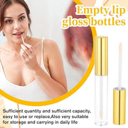 5 Pcs Empty Lip Gloss Tubes, Clear Plastic Gloss Container with Wand Refillable Lip Balm Bottle 10ml Lip Gloss Container f...