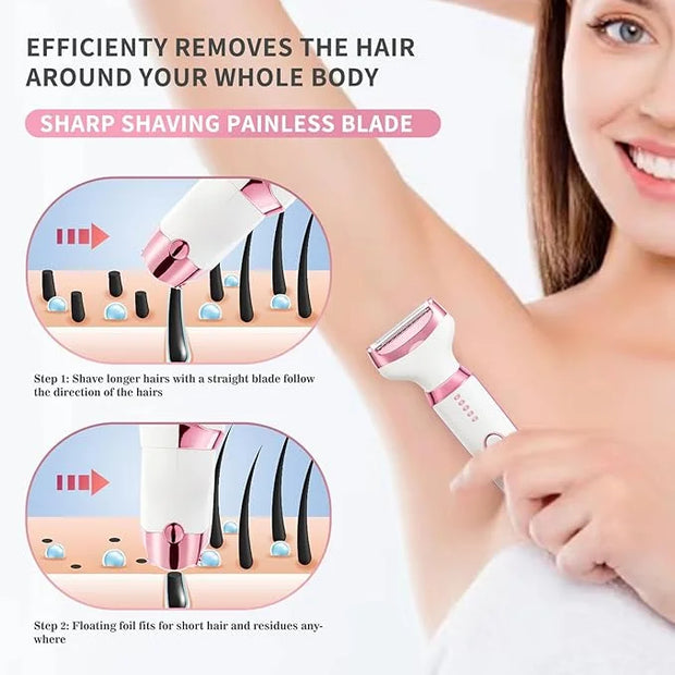 Electric Razors Shavers for Women, Bikini Trimmer 5 in 1 Electric Shaver Razor for Women Wet/Dry Face Razors for Face Nose...
