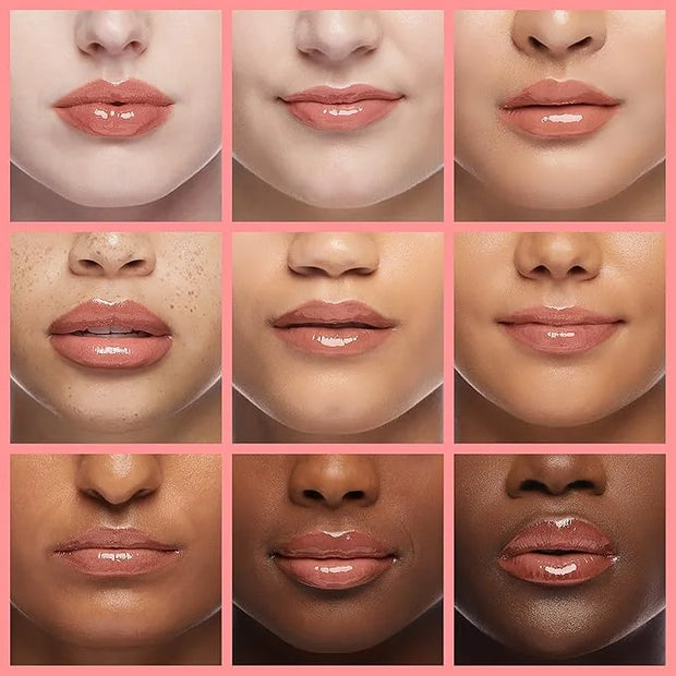 Big Brush Head Hydrating Lip Glow Oil Plumping Lip Tint, Hydrating Lip Gloss Tinted Lip Balm Transparent Lip Care, Long La...