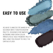 Kaely Powder Eyeshadow Quad, Blue Taupe Matte Glitter Eyeshadow Palette Makeup, Neutral Eye Shadow Palette for Older Women...