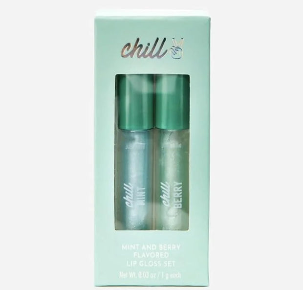 Lip Gloss Duo Mini, Set of 2, Mint & Berry, Green/Blue - Product Image