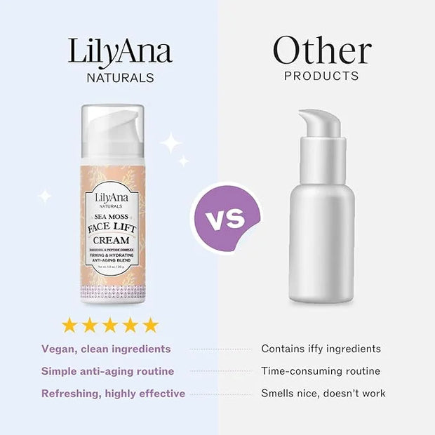 LilyAna Naturals Bakuchiol Face Lift Cream with Sea Moss and Peptide Complex - Face Cream for Women - Moisturizing and Lif...