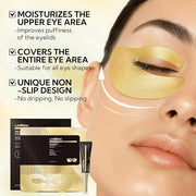 LANBENA Under Eye Patches (6 Pairs), Wrinkle-Reduce Essence(0.27 Fl.Oz), 24K Gold Full Around Gel Serum Mask, Puffy Undere...