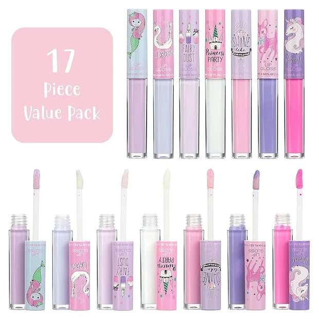 Expressions 14pc Lip Gloss for Girls - Glossy Lip Gloss Tubes | Non Toxic Lip Gloss Set - Unicorn Princess Birthday Party ...