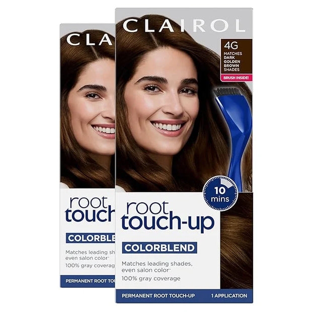 Clairol Root Touch-Up by Nice'n Easy Permanent Hair Dye, 4G Dark Golden Brown Hair Color, Pack of 2 - Product Image