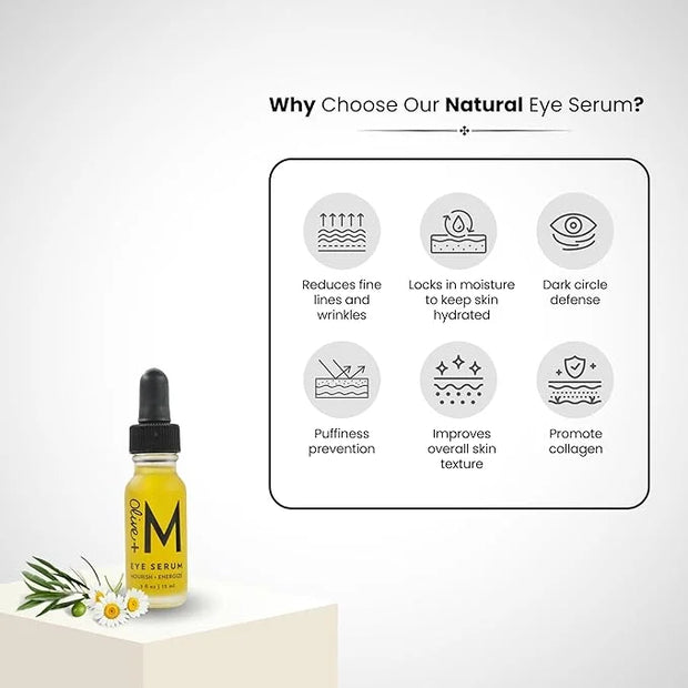 Organic Eye Oil Serum, Under Eye Brightener, Under Eye Serum for Eye Bags, Puffy Eyes Treatment, Dark Circles Under Eye Tr...