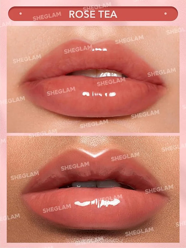 SHEGLAM Glaze Daze Lip Gloss Shiny Tinted Lip Gloss High Gloss Finish Plumping Lip Care Nourishing Not Easy to Fade Liquid...