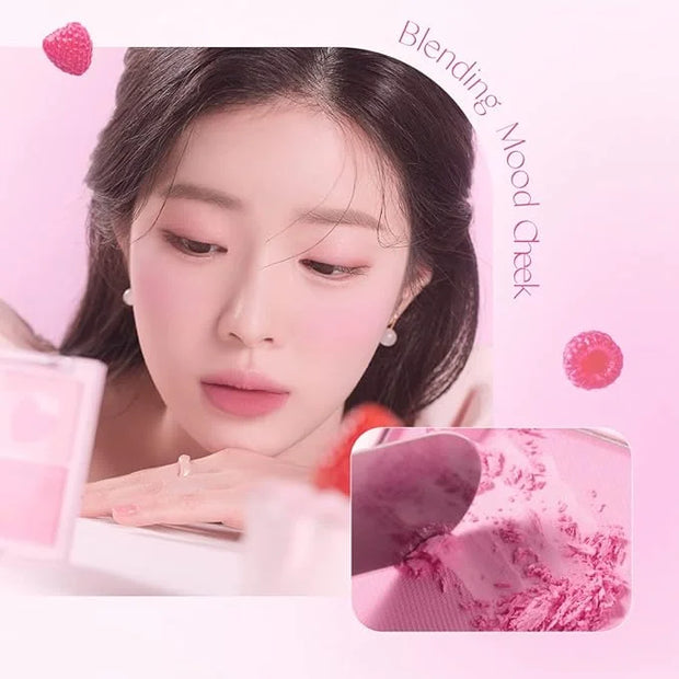 Dasique Blending Mood Cheek #06 Berry Smoothie | 4 Blendable Shades in Lightweight Smooth Powder | Vegan | Pink Blush - Pr...