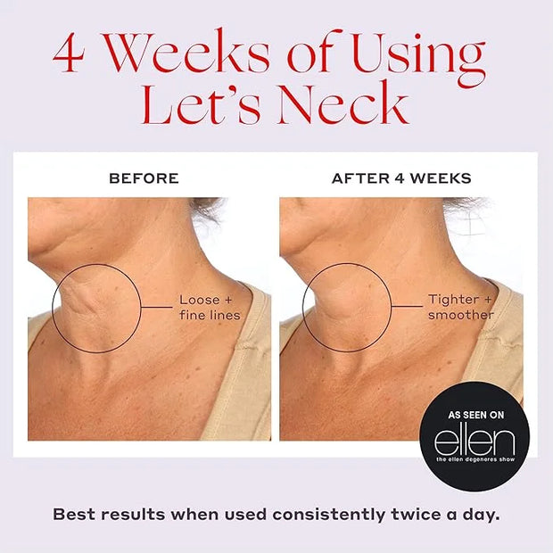 Womaness Let's Neck Firming Serum - Roll On Neck Creams for Tightening and Firming - Daily Crepey Skin Treatment to Smooth...