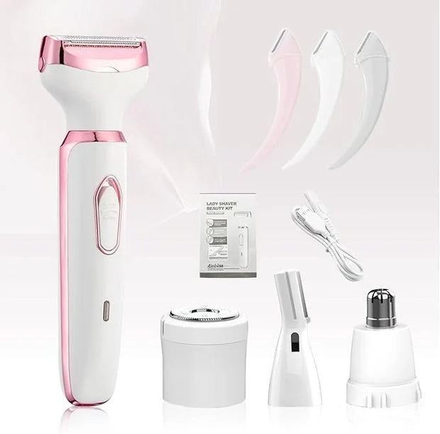 Electric Razors for Women, 4 in 1 Electric Women Shaver, Face Shavers Eyebrow Legs Armpit Bikini Area Pubic Underarms, Pai...