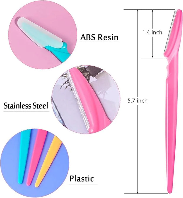 21 Pcs Eyebrow Razor, Multipurpose Exfoliating Dermaplaning Tool for Face, Facial and Eyebrow Shaper with Precision Cover ...