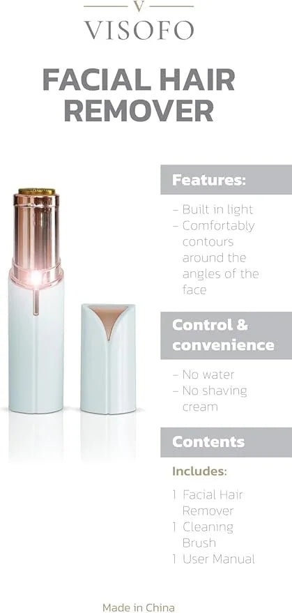 Flawless Facial Hair Removal for Women - Electric Razor Device, Small Dermaplaning Remover Tools Finishing Epilator Trimme...