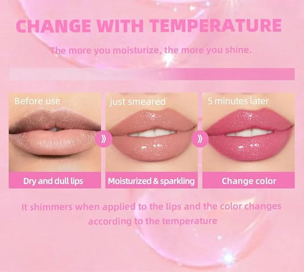 2PCS Cosmetics Color Changing Lip Oil V2, Magic Color Changing Lip Oil Cosmetics, Plumping Lip Oil Moisturizing Lip Gloss,...