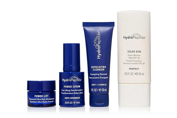 HydroPeptide Summer Skin on-the-Go Regenerative Routine & Travel Size Kit: Power Lift, Power Serum, Exfoliating Cleanser &...