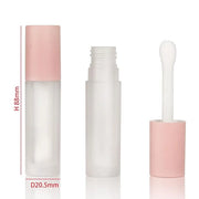 COSIDEA 24 pcs 5ml empty big brush lip gloss tube with stopper (Frosted bottle, Pink cap) - Product Image