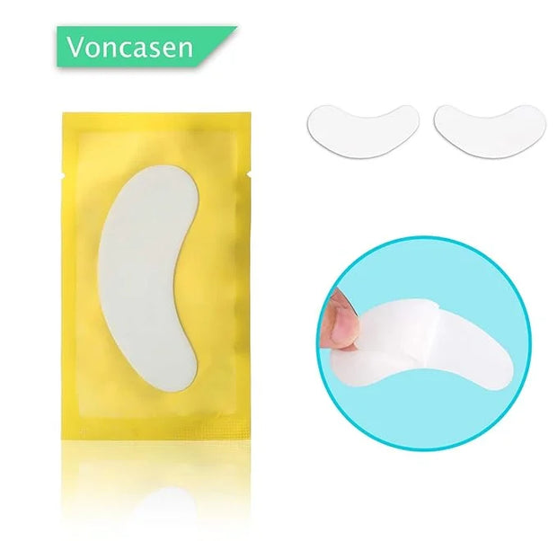 100 Pairs Set Under Eye Pads, Comfy and Cool Under Eye Patches Gel Pad for Eyelash Extensions Eye Mask Beauty Tool (Gold) ...