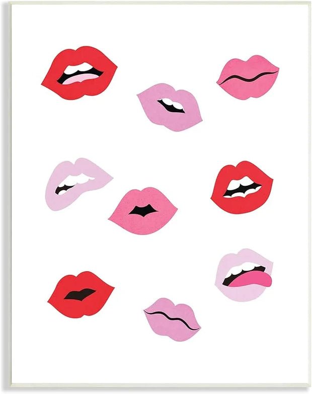 Stupell Industries Expressive Seductive Lips Red Lipstick Shades, Design