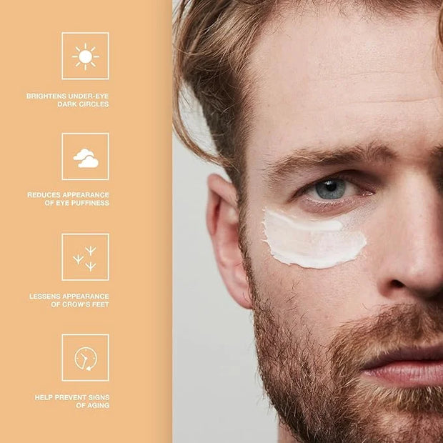 CRVFT Men's Under Eye Cream .25oz [AM/PM] | 30 Day Supply | Reduce the Appearance of Puffy Eyes + Lessen Dark Circles | In...
