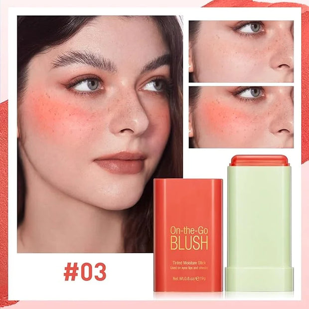 Blush Stick for Cheeks - Cream Makeup Blush Wand, Solid Moisturizer Stick for Cheeks Tint, Natural Blendable Waterproof Ko...