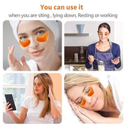 MOND'SUB Under Eye Mask - 6 Pairs Orange Crystal Eye Mask for Sleeping- Puffy Eyes & Dark Circles Treatments with Hyaluron...